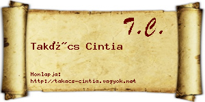Takács Cintia névjegykártya