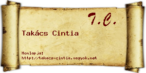 Takács Cintia névjegykártya